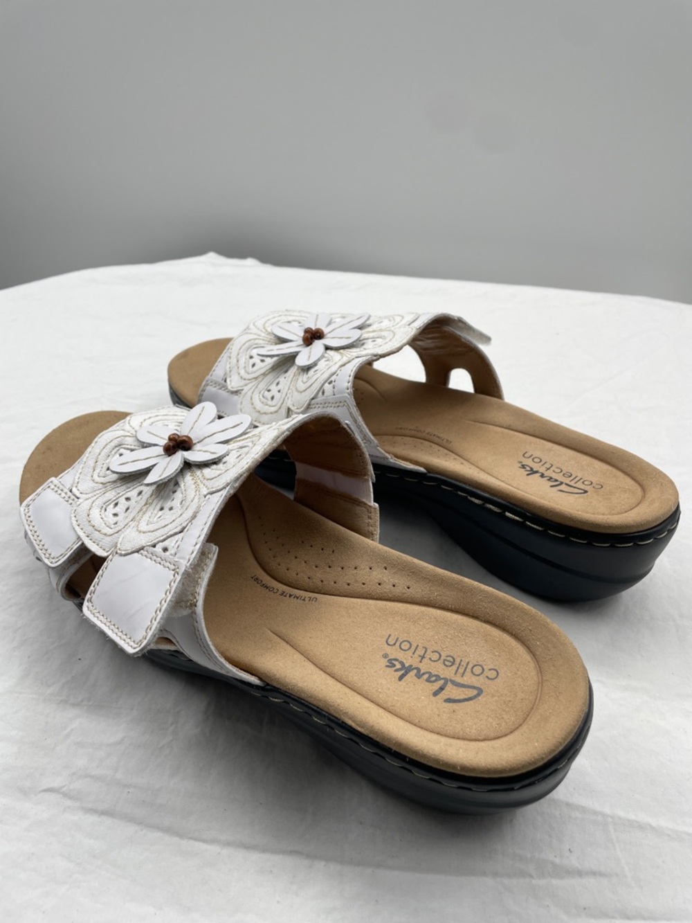 NEW! Clarks Merliah Belle Leather Wedge Sandals. 10M. - Picture 8 of 16